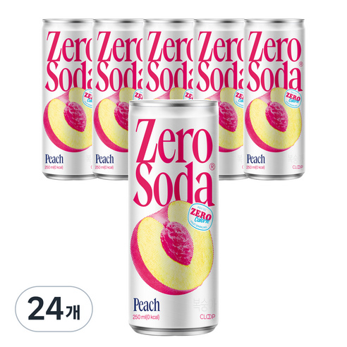 클룹 제로소다 복숭아, 250ml, 24개