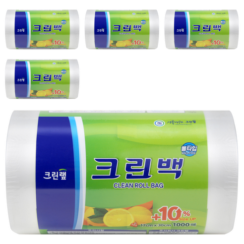 크린랲 크린롤백 17cm x 30cm, 1000개입, 5개