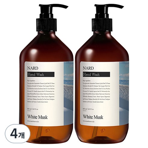 부케가르니 나드 리프레쉬 퍼퓸드 핸드워시 화이트머스크향, 4개, 500ml