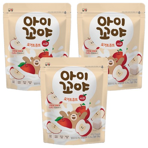 아이꼬야 요거트큐브, 3개, 17g, 사과