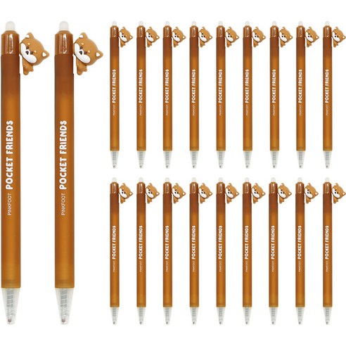 핑크풋 1500 멍이 지워지는 중성펜 0.5mm, 20개, 혼합색상