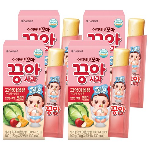 아이배냇 꼬마 끙아젤리 사과, 100g, 4개