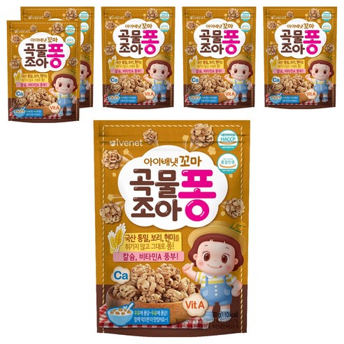 아이배냇 꼬마곡물조아퐁 과자 30g, 곡물맛, 6개