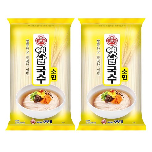 오뚜기 옛날 소면 국수 1.5kg, 2개セット 오뚜기 옛날 소면 국수 1.5kg, 2개セット