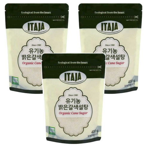 이타자 유기농 밝은갈색설탕, 400g, 3개