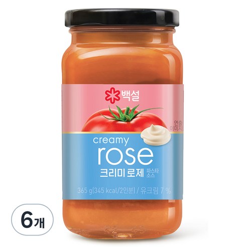 백설 크리미 로제 파스타 소스, 365g, 6개