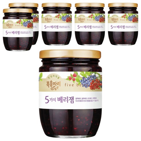 복음자리 5가지 베리잼, 350g, 6개