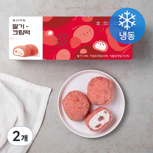 청년떡집 딸기 크림떡 (냉동), 60g, 6개입, 2박스