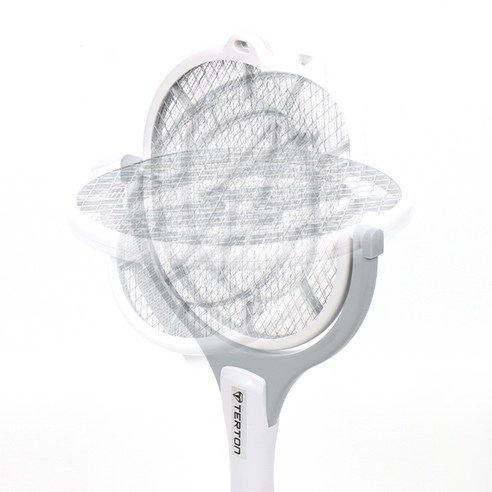 안전하고 강력한 360도 회전 모기채