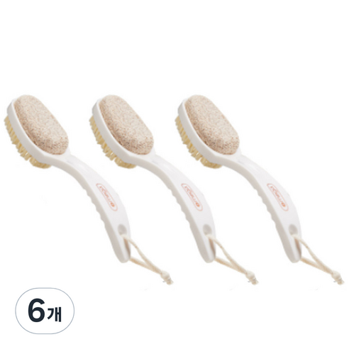 발각질 제거 케어 양면 브러쉬 화이트, 1개입, 6개
