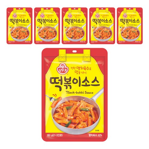 오뚜기 진한 멸치육수로 맛을 낸 떡볶이소스, 180g, 6개