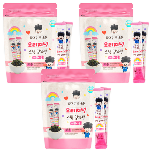 김대감 스틱 김자반 오리지널 어린이용 15p, 150g, 3개