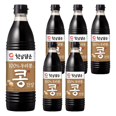 청정원 햇살담은 자연숙성 우리콩 간장, 840ml, 6개