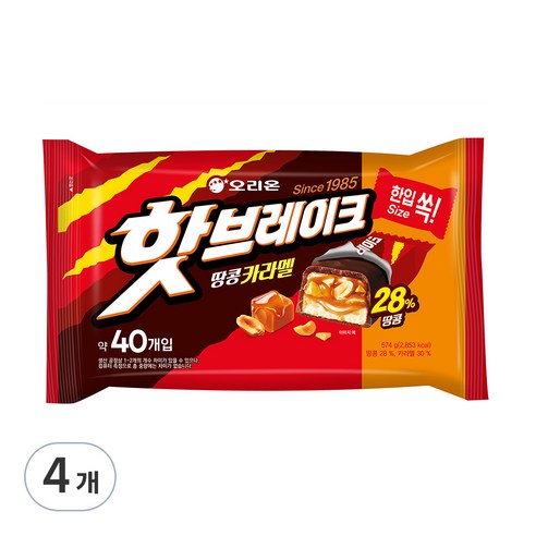 핫브레이크 땅콩카라멜, 574g, 4개