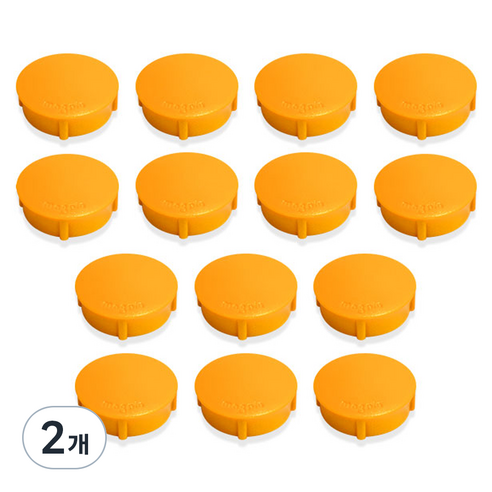 마그피아 칼라원형 자석홀더 무광 특대 14p, 노랑, 2개