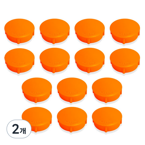 마그피아 칼라원형 자석홀더 무광 특대 14p, 주황, 2개