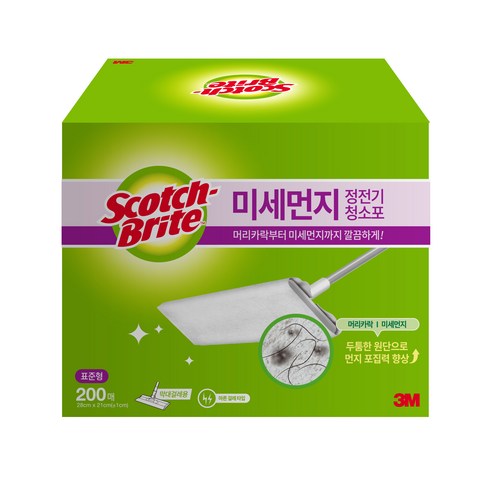 3M 미세먼지 정전기 청소포 표준형, 200매입