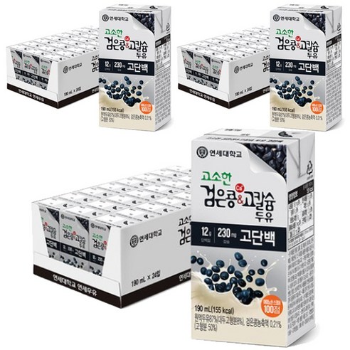 고소한 검은콩&고칼슘 고단백 두유, 190ml, 72개