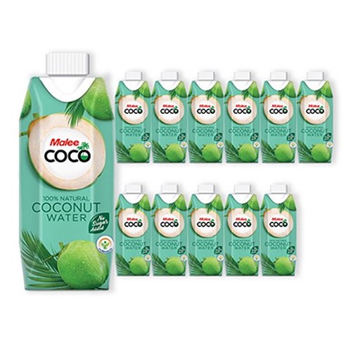 말리 코코넛워터 330ml, 12개 신선한 코코넛의 맛과 건강을 만날 수 있는 제품!
