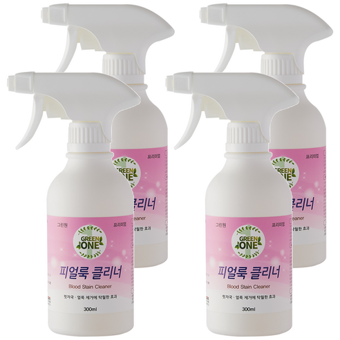 GREENONE 피 얼룩 클리너 얼룩제거제, 4개, 300ml
