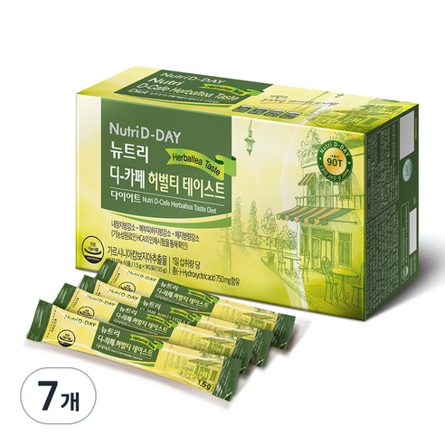 뉴트리디데이 디카페 허벌티 테이스트 다이어트, 1.5g, 90개입, 7개