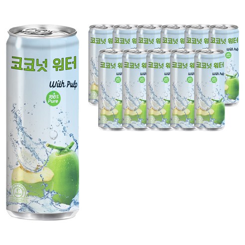 TANDO 코코넛 워터 위드 펄프, 320ml, 12개