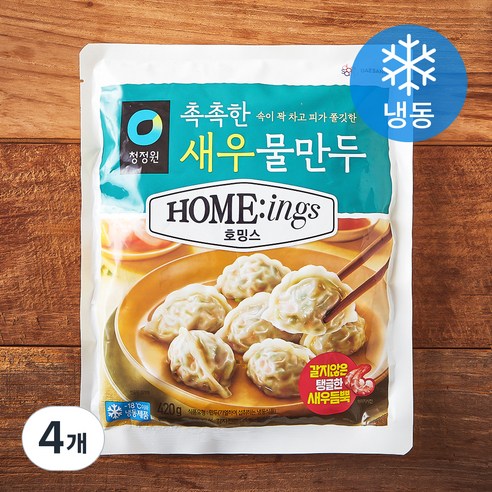 청정원 호밍스 촉촉한 새우 물만두 (냉동), 420g, 4개