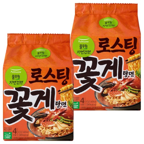 풀무원자연건면 로스팅 꽃게탕면: 해산물의 진수를 담은 매운 맛의 경험