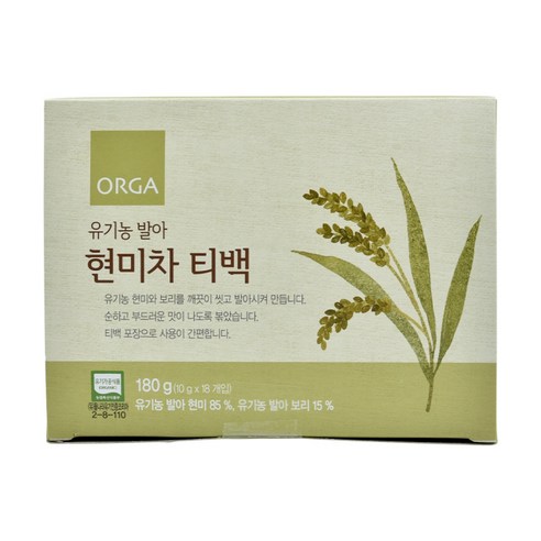 올가 유기농 발아 현미차 (10gX18ea), 10g, 18개입, 1개