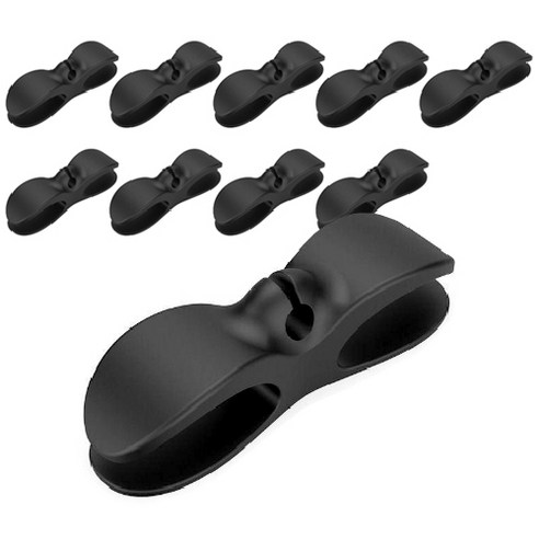 피키픽스 케이블 선정리 홀더+강력 접착 실리콘 스티커, 블랙, 10개