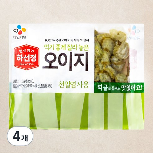 하선정 먹기좋게 잘라놓은 오이지, 1kg, 4개
