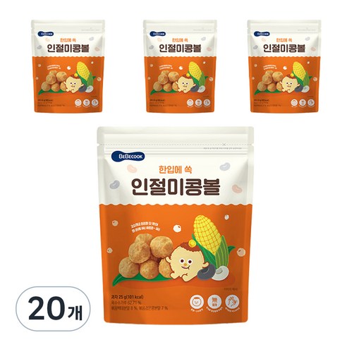 베베쿡 한입에 쏙 인절미콩볼 25g, 인절미맛, 20개