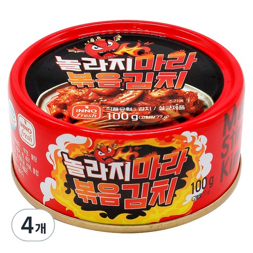 놀라지마라볶음김치캔, 100g, 4개