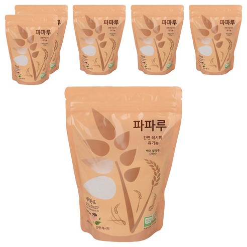 파파루 간편레시피 유기농 쌀가루 백미 고운입자 이유식 초기, 350g, 6개