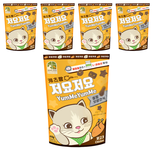 캐츠랑 저요저요 고양이 보양간식, 닭고기, 60g, 5개