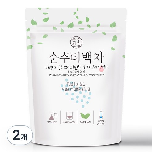 순수한집 캐모마일 페퍼민트 히비스커스차, 1g, 50개입, 2개