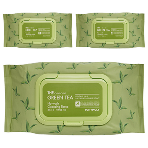토니모리 더 촉촉 그린티 노-워시 클렌징 티슈, 100매입, 3개
