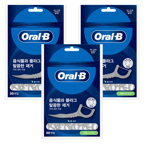 오랄비 일회용 치실, 30개입, 3개