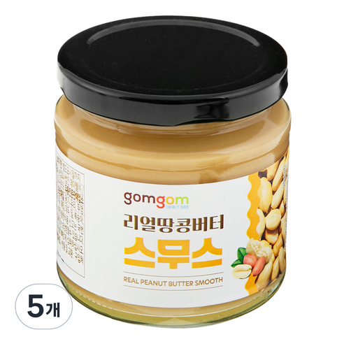 곰곰 리얼 땅콩버터 스무스, 230g, 5개
