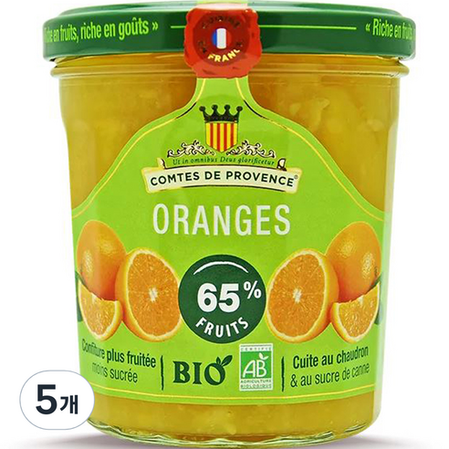 프로방스 유기농 오렌지 스프레드 잼, 350g, 5개