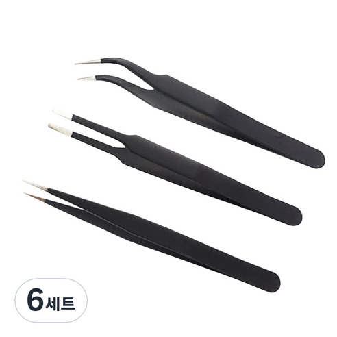네일룸 프로페셔널 핀셋 3종 세트, 6세트
