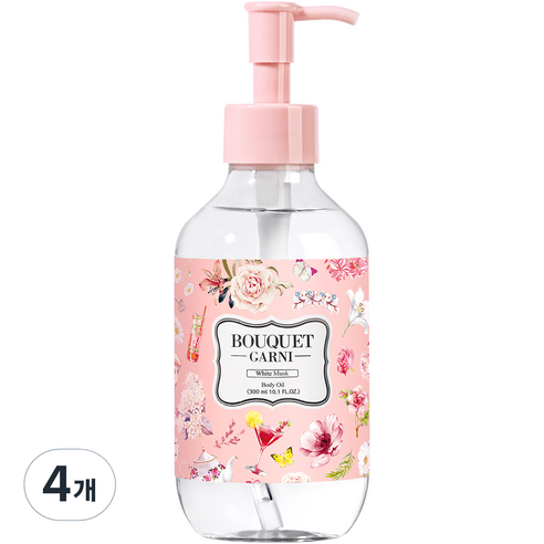 부케가르니 모이스처 바디오일 화이트머스크향, 300ml, 4개
