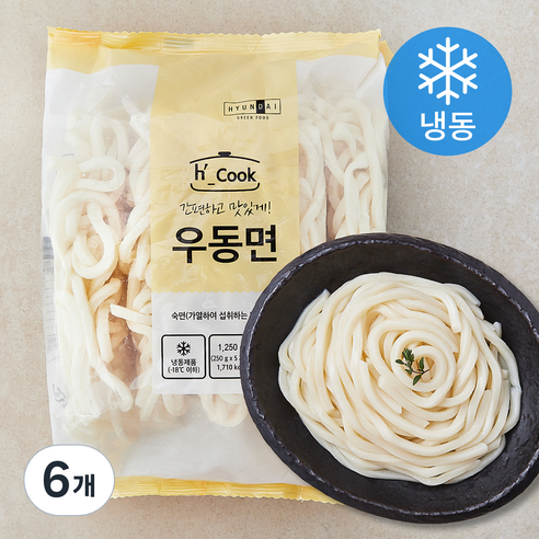 hcook 우동면 5입 (냉동), 1.25kg, 6개