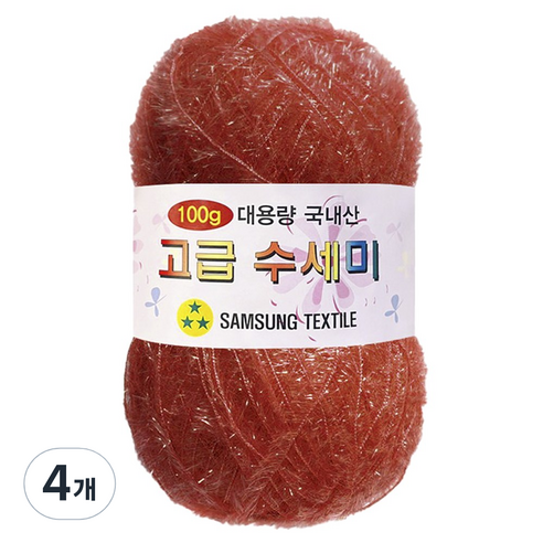 yarna 대용량 고급 수세미 100g, 182 코랄브릭, 4개