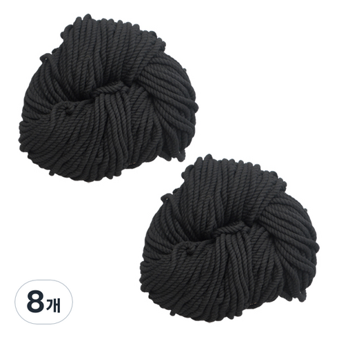 태광 마크라메 실 60합 4mm 2p, 13 블랙, 8개