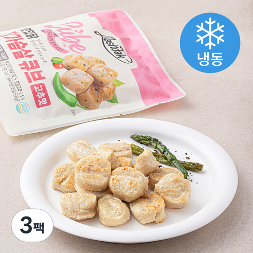맛있닭 닭가슴살 큐브 고추맛 (냉동), 100g, 3팩