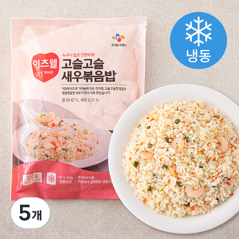 이츠웰 고슬고슬 새우 볶음밥 (냉동), 300g, 5개