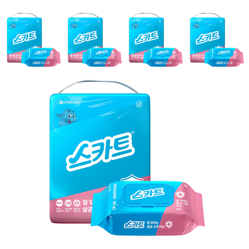 스카트 잘 닦이는 살균 소독 티슈, 20개