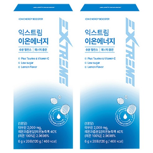 익스트림 타우린 이온 에너지 음료 20p, 120g, 2개