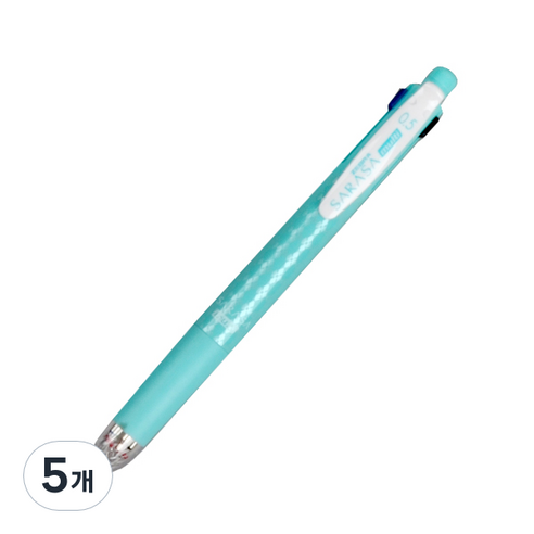 제브라 볼샤 사라사 4+1 볼펜 0.5mm + 샤프 0.5 mm J4SA11, 블루그린, 5개